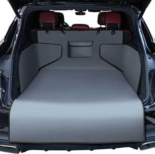 KYG Kofferraumschutz Hund Universelle wasserdichte & Widerstandsfähige Kofferraum Schutzmatte Hund mit Seitenschutz Kofferraumschutz Leicht zu reinigen für Auto, SUV & LKW, 185 * 105 * 38cm - Grau