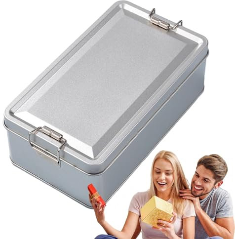 Custodia in lamiera stagnata - Scatola portaoggetti in metallo, Contenitore portaoggetti in lattine di banda stagnata | Scatola di latta vuota antipolvere con coperchio, latta rettangolare i