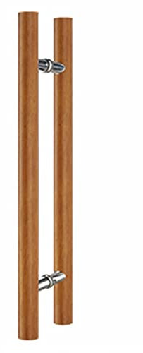 Stoßgriff Haustürgriff Türgriff-Set für die Vordertür, Eingangstürgriff aus Holz, Schiebetürgriff für Scheunenftür, H-förmiger, doppelseitiger, runder Stangen-Push-Pull-Türgriff für schwere