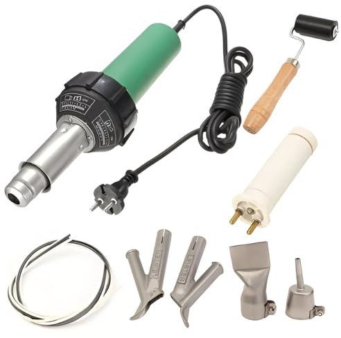 Pistola per Saldatura ad Aria Calda da 1600 W, Saldatore per plastica con Punta di Saldatura da 4 Pezzi, Intervallo di Temperatura 30~700°C, Set di Kit Macchina per Saldatura di Plastica PVC Vinile
