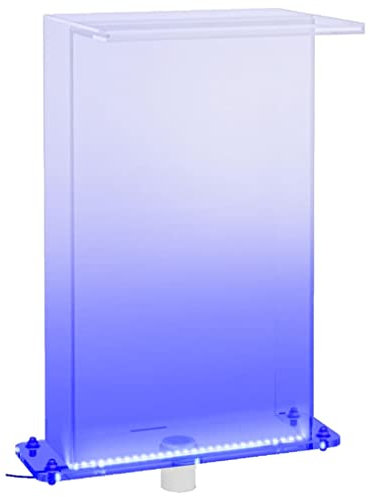 Gecheer Wasserfall Element mit RGB-LEDs Schwalldusche Schwallbrause Pool-Fontäne Wasserfontäne Wasserspiel für Gartenteich Pool Deko 51 cm
