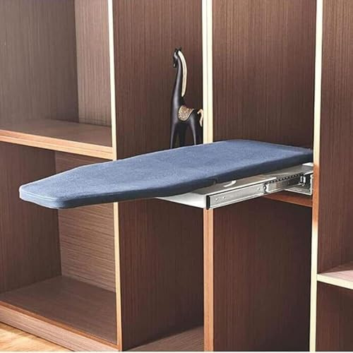 Tabla de Planchar retráctil extraíble con rotación de 90°, diseño Plegable Que Ahorra Espacio, fácil instalación, Tabla de Madera con Funda de algodón.