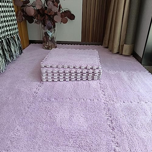 Weiches, rutschfestes, ineinandergreifendes Schaumstoff-Bodenmatten-Set – 18 Puzzle-Teppichfliesen (lila, 30 x 30 cm) für Kinderspielzimmer, Training, Fitnessstudio und Heimdekoration