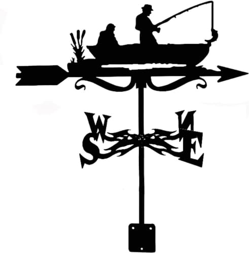Girouette Surfer, scène de Vie, kit d'indicateur de Vent décoratif, Support métallique pour Jardin extérieur et pelouse - Noir ||B