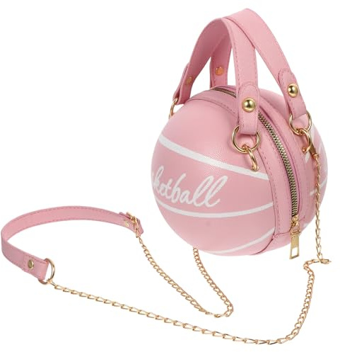 Artibetter Borsa Facile da Pulire Forma Palla da Basket Donna a Tracolla in Pu Rosa Capacità da Portare su Spalla, e Feste
