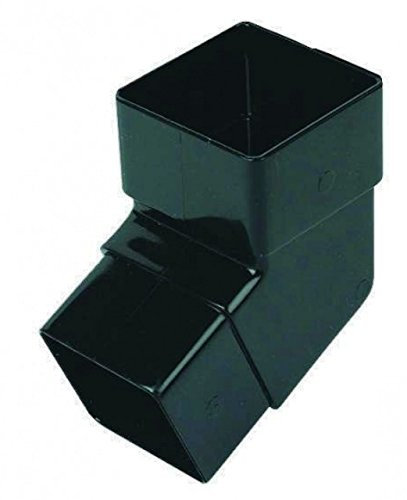FLOPLAST 65mm Square Downpipe 112.5 Degree Offset Bend - Black