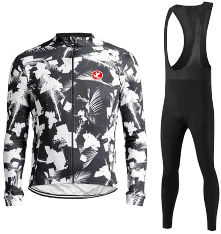 UGLY FROG Neuer Radsport Anzüge Herren Winter Warm halten with Fleece Langarm-Radsport-Trikot+Lange Lätzchen Dicht with Gel Pad Breathable Classic Bicycle Set