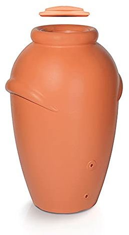 Prosperplast Aqua Can Barril de agua de lluvia 440L Aquacan de plastico en color terracota 82 largo x 76 ancho x 126 altura cm