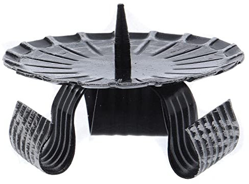 Holyart Portacandele Ferro Base treppiedi e spuntone Centrale d. 10 cm