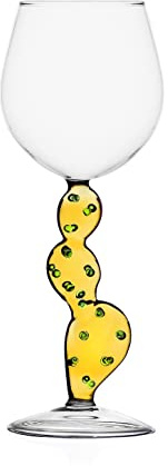 Ichendorf Milano Calice Vino Cactus Jaune | Collection Desert Plants | 35 cl | Verre borosilicate | Fait à la main