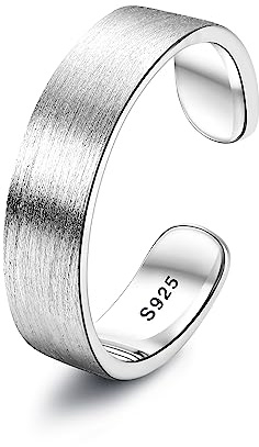 Chriscoco Bague Femme en Argent 925 Bague Argent Femme Bague Réglable Fiançailles Mariage Alliance Anniversaire Bijoux 1/2/3/4/5/6/8/10/15MM