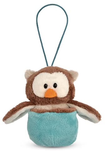 Wendekuscheltier Eule Oscar im Nest blau 12cm