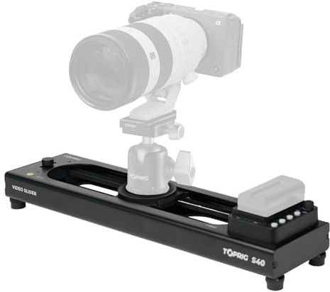 Accsoon 40cm Kamera Slider Motorisiert Videoschlitten, Bluetooth-Video-Slider mit APP & Knopfsteuerung - Elektrischer Kameraschlitten für Zeitraffer, Loop-Modus, 120° Panorama & Geschwindigkeitsregler