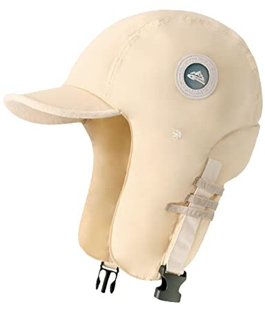 AMhomely Schirmmütze mit Ohrenklappen, Wintermütze, Baseballkappe, Unisex, Pilotenkappe, Ohrenklappe, verstellbare Riemen, Fahrradmützen, gepolstert, Jagdtrappermütze, Ski- und Schneemützen, 01 Beige,