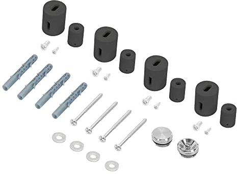 LuxeBath Support pour Radiateur Design de Salle de Bain, Anthracite, Matériel de Montage: Supports Muraux, Vis et Chevilles, Vis de Support, Rondelles, Vanne de Purge 1/2 Pouce, Obturateur 1/2 Pouce