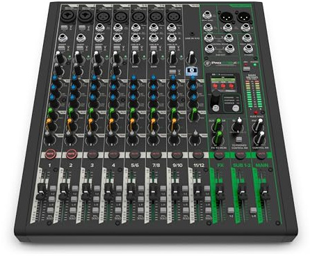 Mackie ProFX12v3+ Mixeur Analogique 12 Canaux avec Effets Améliorés, Modes d'Enregistrement USB et Bluetooth