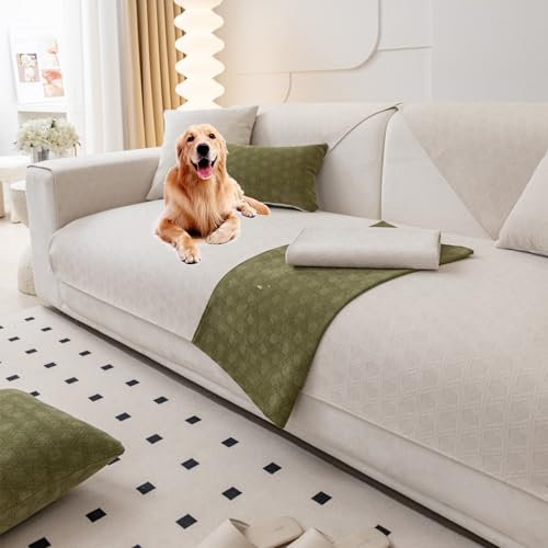 KCCRHIN 2024 Neue Sofabezug Ecksofa 1 2 3 4 Sitzer rutschfest Sofaschoner Moderner Sofa Überzug Couch Überzug L/U Form Pets Dog Sofaüberwurf Anti-Rutsch Sofa Abdeckung,Beige,90 * 120cm/35.4 * 47in