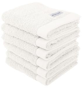 Herding TOM TAILOR Gästehandtuch, Color Bath Towel Crisp White, 6er Set, 30x50 cm, 100% Baumwolle/Frottier, mit Aufhänger und Label mit Logo