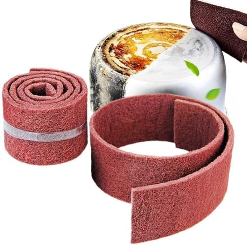 GXFCAI Limpia las ollas y sartenes inferiores con un paño de cocina de hierro de esmeril, 1 rollo de aceite para dishrag sin sartén Q2f2