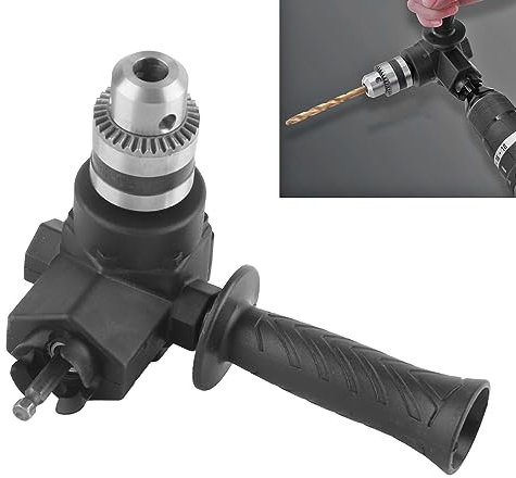 Right Angle Attachment,90 Degree Cordless Right Angle Drill Adapter with Handle and Key Chuck,Flexible Drill Bit Extension Set Right Angle Bend Extension Accessory for Maintenance