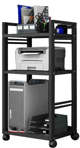Mobiletto Portaoggetti Rimovibile A 3 Strati, Supporto For Giradischi, Mobiletto Portaoggetti Stereo For Amplificatore AV/giradischi/skybox/stampante, Altezza Regolabile Multifunzionale(Black)