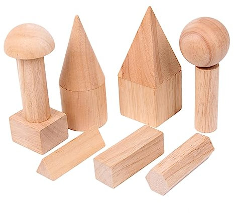 TOYANDONA 12pièces Blocs De Construction Bois Jeu Educatif De Formes Géométriques Cylindre pour Garçon Fille Apprentissage Mathématique