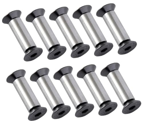 Milageto Lot de 10 vis de fixation pour plaque de manche de couteau, rivets à tête plate, rivets à vis pour couteaux pour chapeaux, chaussures, outils de
