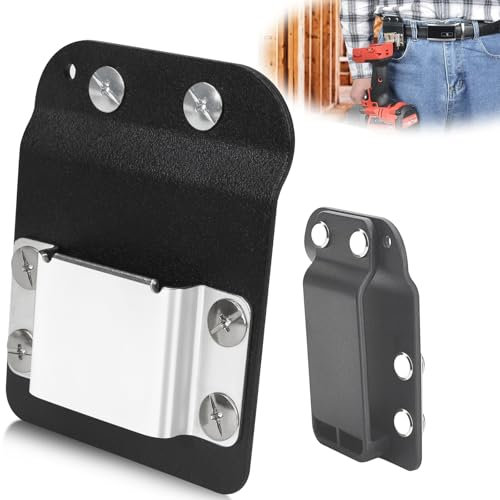 Drill Belt Holder, DrillCatcher, Drill Holder for Tool Belt, Up to 2 Belt, Quick Response Low-Profile Drill Clip, Compatible with Impact Driver, Nailer