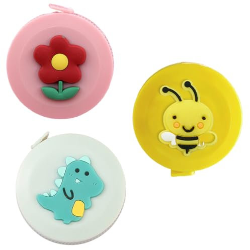 XENQITO 3 Stück Massband Körper, Maßband Nähen Körper Weiches Körpermaßband Einziehbares Maßband Körper Schneidermaßband Measuring Tape zum Messen von Länge, Brust, Taille usw,150cm/59in