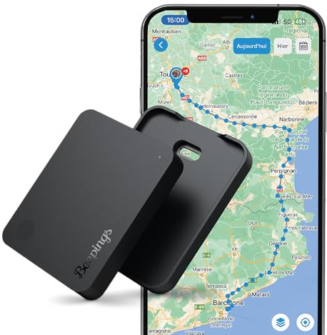 Beepings - Tracker GPS Zen L - Non Brouillable - 1 an d'Abonnement Offert - Voiture, Moto, Scooter, Camping-Car - Alertes Antivol - Jusqu'à 12 Mois d'Autonomie - sans Carte SIM - Etanche