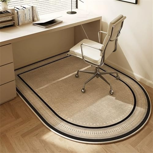 Surwin Bürostuhl Unterlage Teppich, Bodenschutzmatte für Bürostuhl Hartböden Parkett Laminat, Kratzfest rutschfest Bodenmatte Stuhlunterlage Bürostuhlunterlage - Modernes Design (Beige,100x150cm)