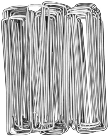 ROMISBABA 30 pièces Piquets de Jardin Acier pour Fixation Toile de Paillage et Bâche Agrafes Paysagères Robustes Lot pour Sol et Camping
