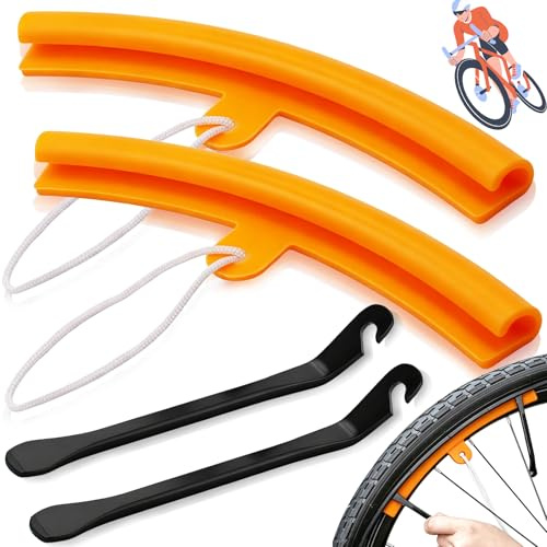 SUpoetry Bicycle Tyre Remover with PU Wheel Protection, Metal Bike Tyre Lever, Bicycle Tools for MTB Tire Changing, Trekking Bike, Racing Bike, E-Bike