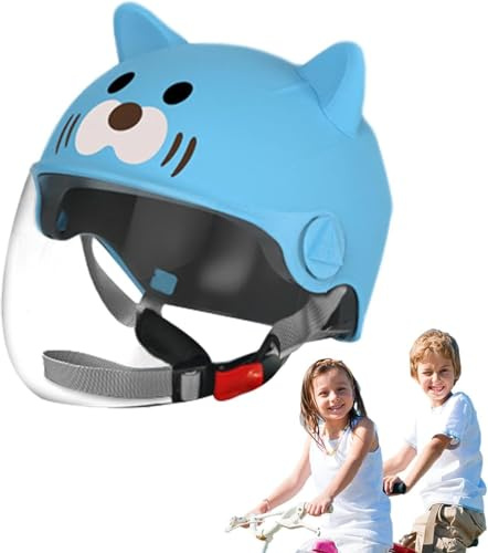 Motorcykelhjälm För Barn, Flickor Och Pojkar, Kid Jet-Hjälm Med Visir, Barncykelhjälm För Scooter, Snabbkoppling, Avtagbar, Tvättbar, 48-55 Cm 1,48~55cm