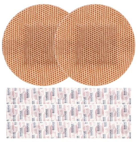 TIDTALEO 50Pcs Large Round Adhesive Bandages 22Mm Breathable Elastic Fabric Finger Joint Wound Care Plasters for First Aid and Fingertip Protection