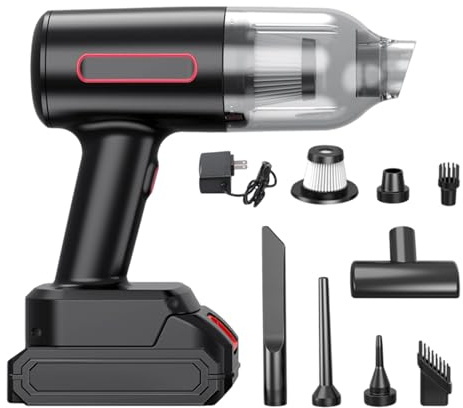 Aspirapolvere Portatile - Spolverino Ad Aria Compressa Senza Fili, Aspirapolvere Per Auto Ricaricabile Da 120 W 12 V | Per Interni Di Camion, Divani, Tappeti, Tappezzerie, Scrivanie, Tastiere Per Comp