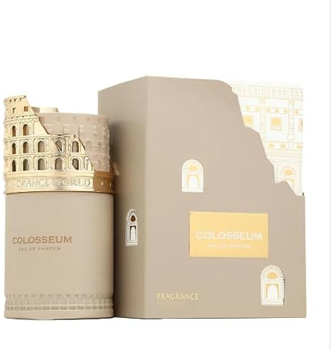 Fragraance World Colosseum Eau de Parfum Hombre 100ml – Perfume Amaderado Aromático con Cítricos, Lavanda y Ámbar – Fragancia Masculina Intensa y Elegante