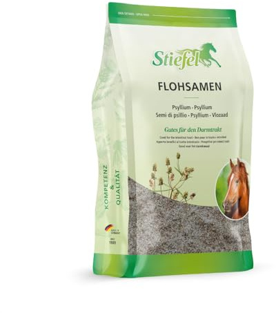 Stövlar loppfrön för hästar, 100% naturliga indiska loppfröskålar, stöder tarmens självrengörande funktion, 1 kg