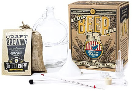 Craft A Brew - American Pale Ale - Beer Making Kit - Make Your Own Craft Beer - Complete Equipment and Supplies - Starter Home Brewing Kit - 1 Gallon