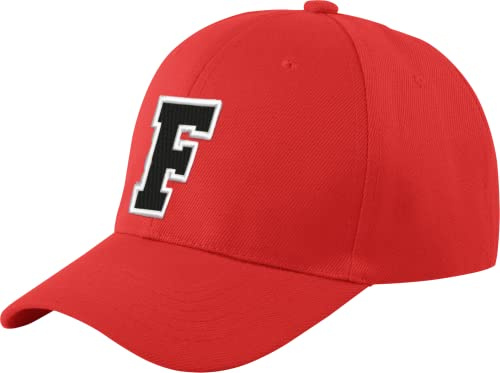 morefaz New Baseballkeps röd keps pojke flicka barnhatt unisex A-Z alfabet (F)