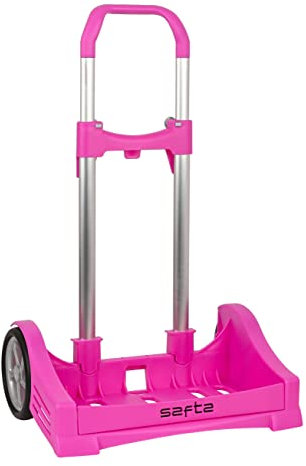 Safta Carro EVOLUTION Para Mochilas Escolares, Plegable, Ligero y Resistente, 400x280x850mm, Fucsia