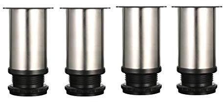Drenky Möbelfüße Verstellbar,4 Stück Füße für Möbel Tischbeine Höhenverstellbar 8cm Sofa füße Möbelfüße Edelstahl Gesamthöhe 80mm-95mm Kommen mit Edelstahlschrauben für Couch,Bettes und Möbel Projekt