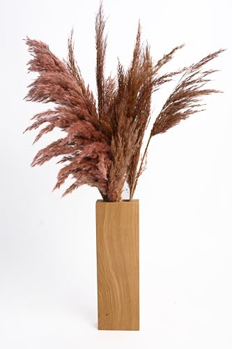 Wandvase Holz, Hängende Vase aus massivem Eichenholz, Wanddekoration, Wanddeko Vase