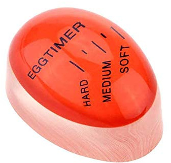 1 Pack Color Changing Egg Timer Heat Sensitive Hard Medium Soft Boiled Reusable Perfect Egg Timers(Red)