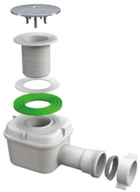 Kiamami Valentina - Piletta per Piatto Doccia Standard | Scarico 60 mm | Colonna d'Acqua 50 mm | Coperchio ABS Cromato | Adatta alla Maggior Parte dei Piatti Doccia