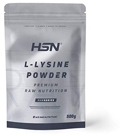 L-Lisina de HSN | 500 gr | 1500 mg de Lisina en Polvo por Dosis Diaria | 100% Pura, Sin Añadidos ni Excipientes | Aminoácido Esencial | No-GMO, Vegano, Sin Gluten