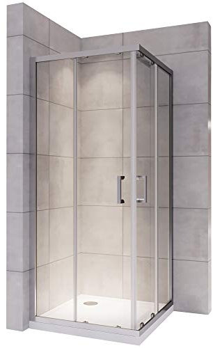 LANA Cabine douche H 180 cm porte coulissante transparente 80 x 80 cm
