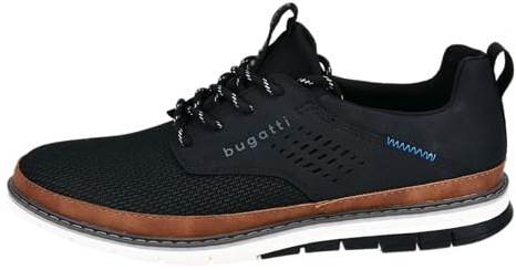 bugatti Herren Sneaker, Männer Schnürer, Wechselfußbett,schnürschuhe,Halbschuhe,Freizeitschuhe,Schnuerschuhe,Schnuerer,schwarz (1000),42 EU / 7.5 UK