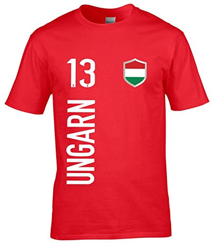 FanShirts4u Herren Fan-Shirt Jersey Trikot - UNGARN/Hungary/MAGYARORSZÁG - T-Shirt inkl. Druck Wunschname & Nummer WM EM (4XL, UNGARN/rot)