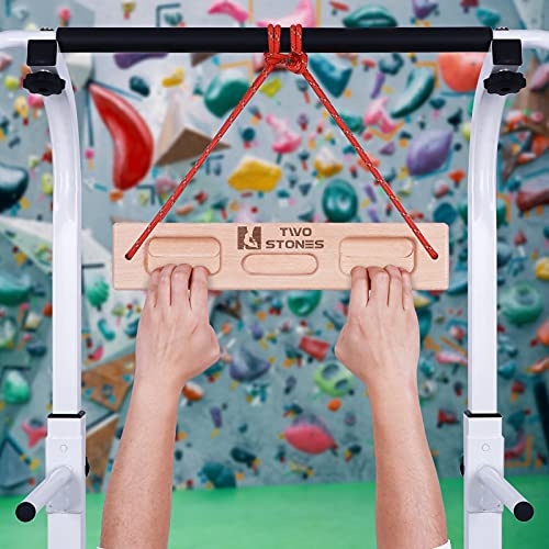TWO STONES Portable Fingerboard as Rock Climbing Training Boards with Edges and Pockets, Portable Climbing Hangboard as Rock Climbing Finger Strengthener Training Indoor and Outdoor (CJ-HB2025)